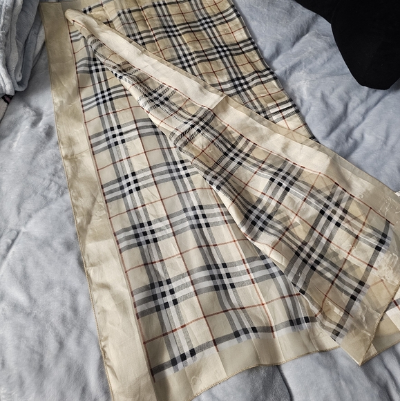 Nova Check Vintage Square Neckerchief Scarf Tan Black France - Picture 3 of 4